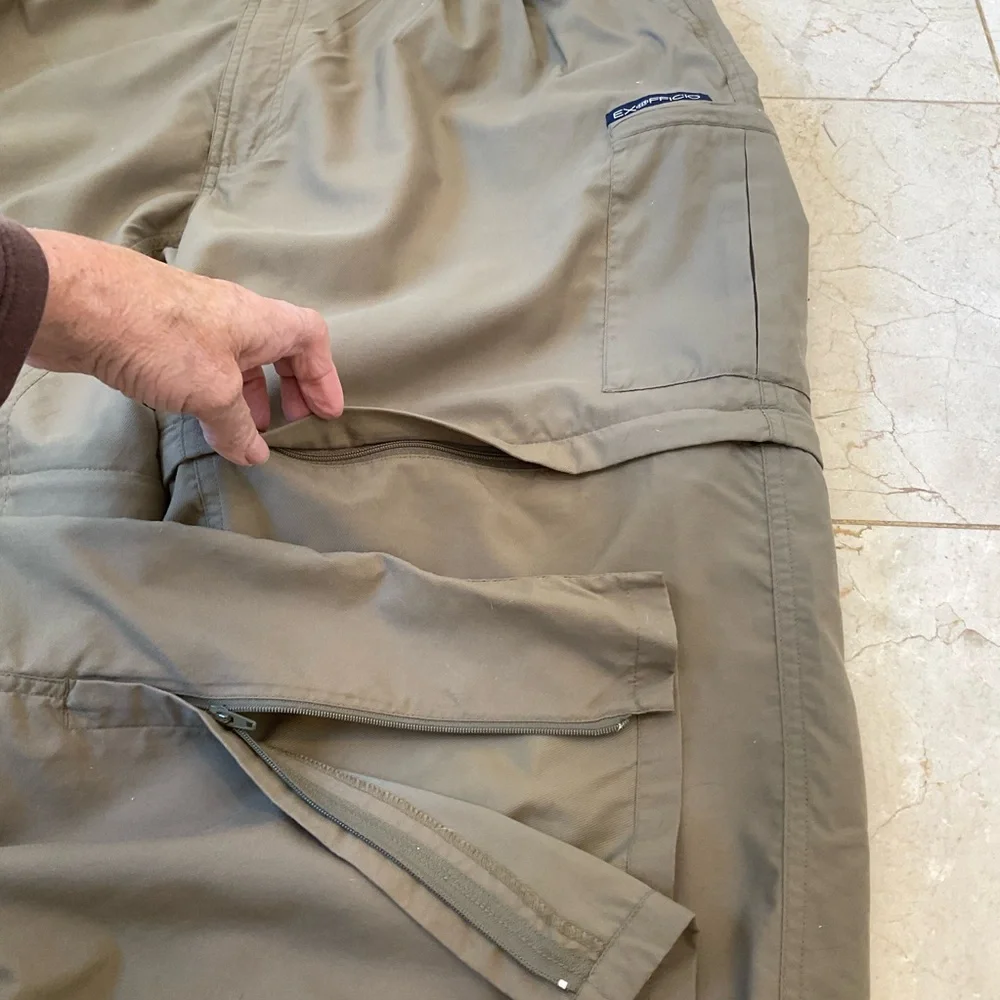 Exofficio Convertible Cargo Pants Men XL Tan Outdoors Hiking Fishing 32" Inseam - Picture 5 of 13